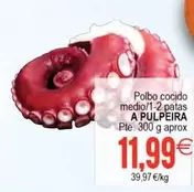 Polbo Cocido Medio/ 1-2 Patas A Pulpeira