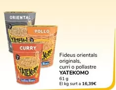 Yatekomo - Fideus Orientals Originals, Curri O Pollastre