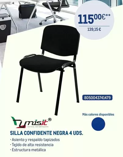 Silla Confidente Negra 4 Uds.