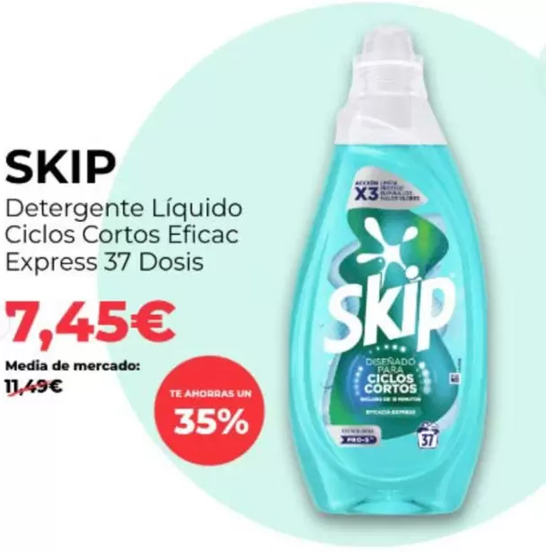 Skip - Detergente Líquido Ciclos Cortos Eficas Express