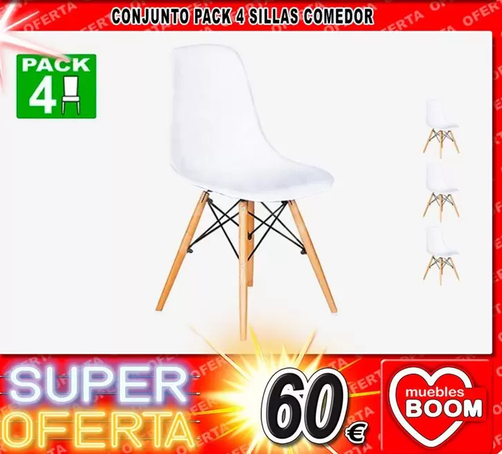Conjunto Pack 4 Sillas Comedor