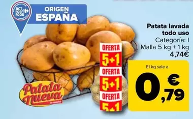 Patata Lavada Todo Uso