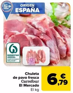 Carrefour El Mercado - Chuleta De Pavo Fresca 