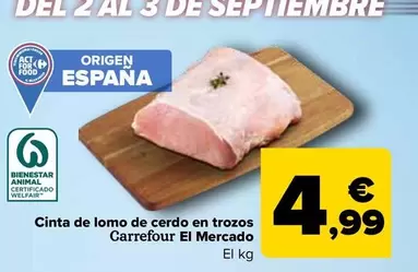 Carrefour El Mercado - Cinta De Lomo De Cerdo En Trozos