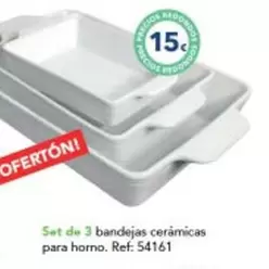 Set De 3 Bandejas Ceramica Para Horno