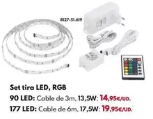Set Tira Led, RGB 90 Led
