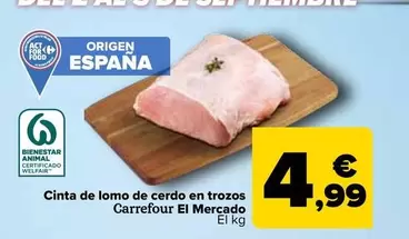 carrefour - Cinta De Lomo De Cerdo En Trozos