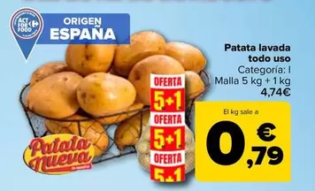 Patata Lavada Todo Uso