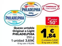Philadelphia - Queso Untable Original O Light