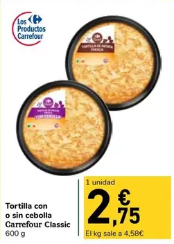 carrefour - Tortilla Con O Sin Cebolla Classic