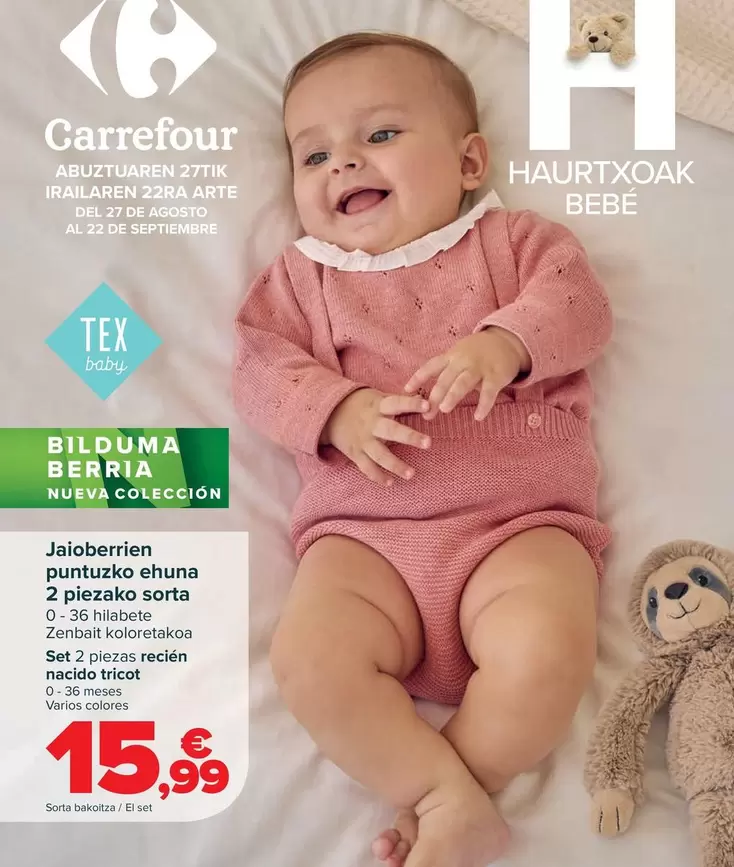 TEX - Baby Set 2 Piezas  Recién Nacido Tricot