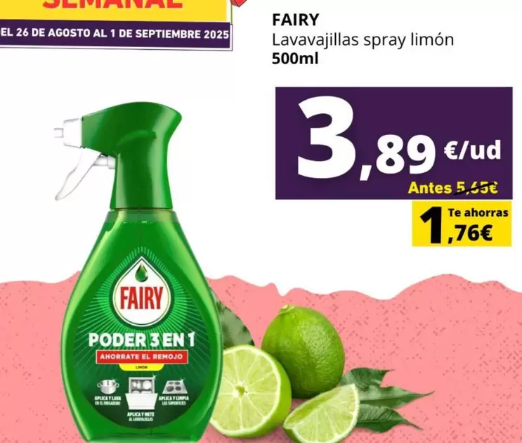 Fairy - Lavavajillas Spray Limón