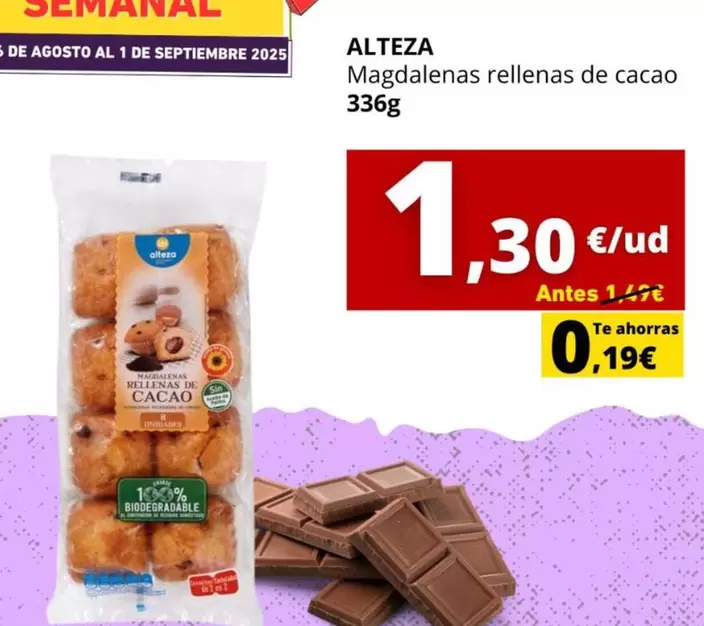 Alteza - Magdalenas Rellenas De Cacao