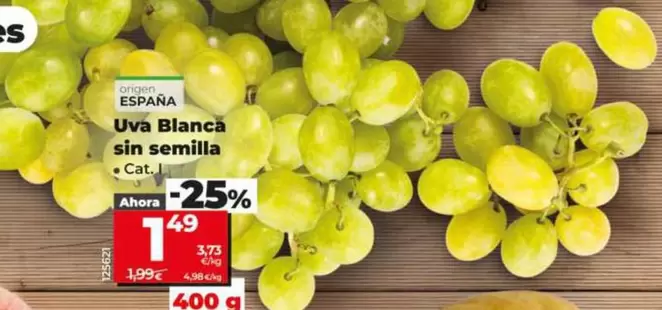 Uva Blanca Sin Semilla 400 G