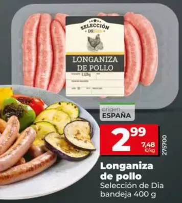Seleccion De Dia - Longaniza De Pollo Bandeja 400 G