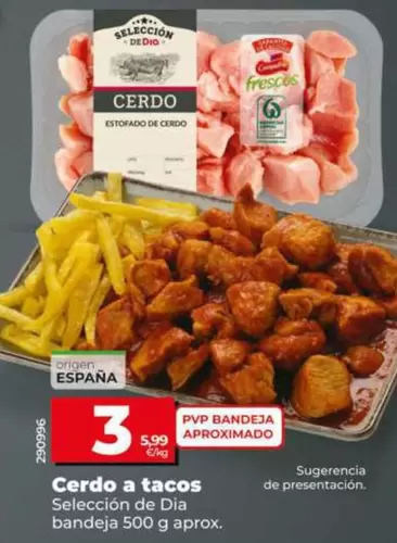 Seleccion De Dia - Cerdo A Tacos Bandeja 500 G Aprox.