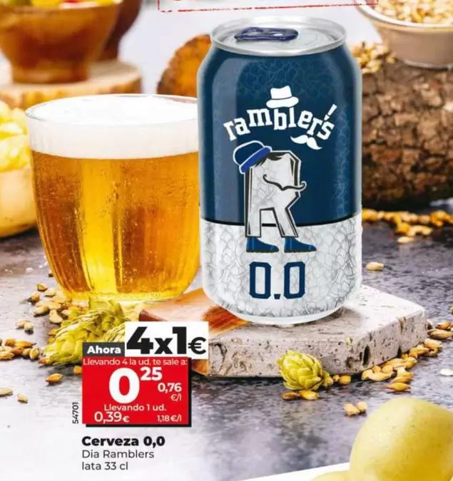 Dia Ramblers - Cerveza 0,0  Lata 33 Cl