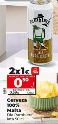 Dia Ramblers - Cerveza 100% Malta Lata 50 Cl