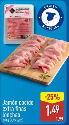 Jamon Cocido Extra Finas Lonchas