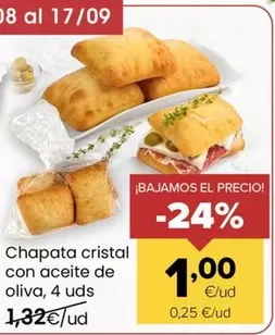 Chapata Cristal Con Aceite De Oliva