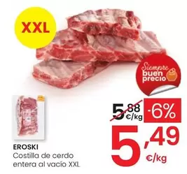 Eroski - Costilla De Cerdo Entera Al Vacio Xxl