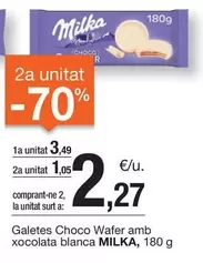 Milka - Galetes Choco Wafer Amb Xocolata Blanca