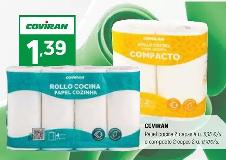 coviran - Papel Cocina 2 Capas 4u