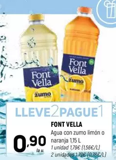 Font Vella - Agua Con Zumo Limon O Naranja