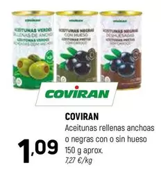 coviran - Aceitunas Rellenas Anchoas O Negras Con O Sin Hueso