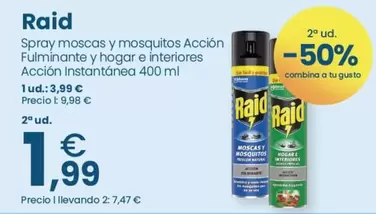 Raid - Spray Moscas Y Mosquitos Acción Fulininate Y Hogar E Interiores Accion Instantanea