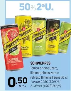 Schweppes - Tonica Original, Zero, Limona, Citrus Zero O Refresc Llimona