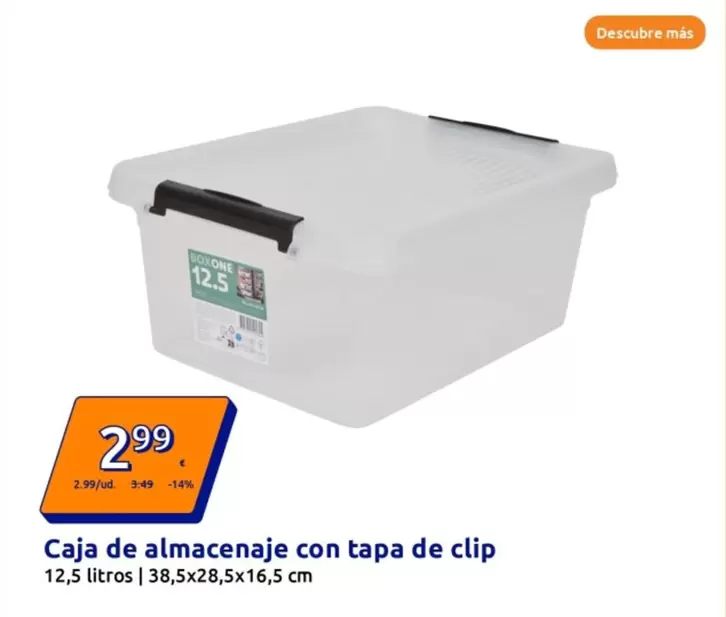 Caja De Almacenaje Con Tapa De Clip