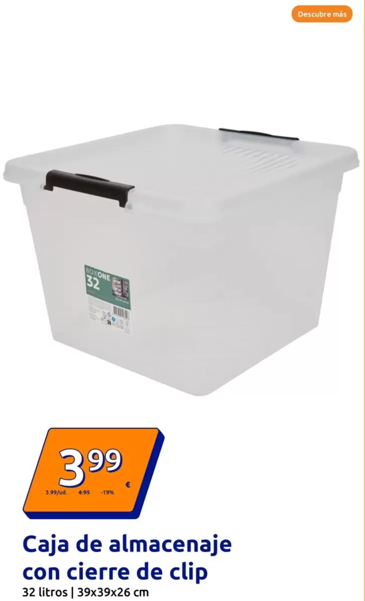 Caja De Almacenaje Con Cierre De Clip