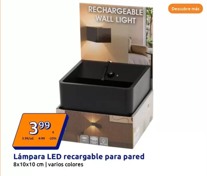 Lampara Led Recargable Para Pared