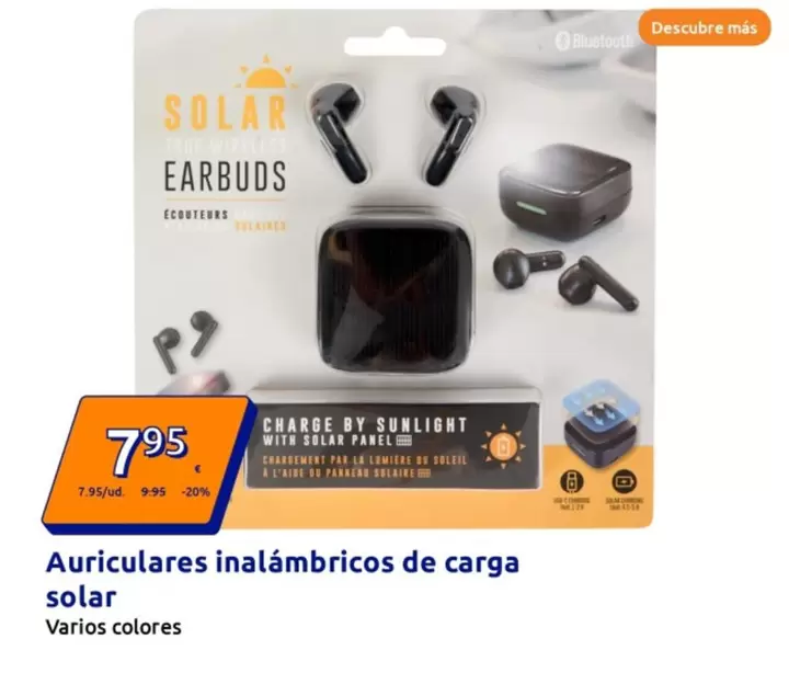 Auriculares Inalámbricos De Carga Solar