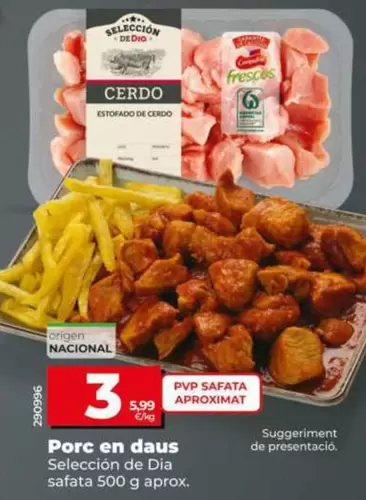 Seleccion De Dia - Cerdo A Tacos Bandeja 500 G Aprox.