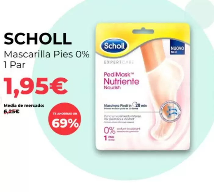 Scholl - Mascarilla Pies 0%