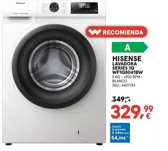 Hisense - Lavadora Series 10 WF1Q8041BW