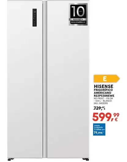 Hisense - Frigorífico Americano RS3P538NEWE