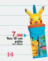 Vaso 3d Con Pajita