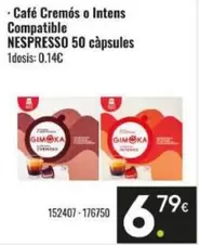 Nespresso - Cafe Cremos O Intens Compatible 50 Capsules