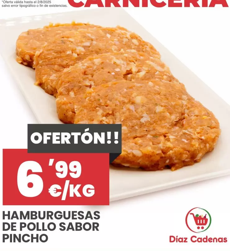 Hamburguesas De Pollo Sabor Pincho