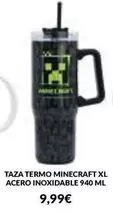 Minecraft - Taza Termo  XL Acero Inoxidable 940 ML