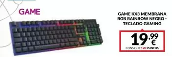 Game Kx3 Membrana Rgb Rainbow Negro Teclado Gaming