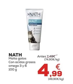 Nath - Malta Gatos Con Acidos Grasos Omega 3 Y 6 