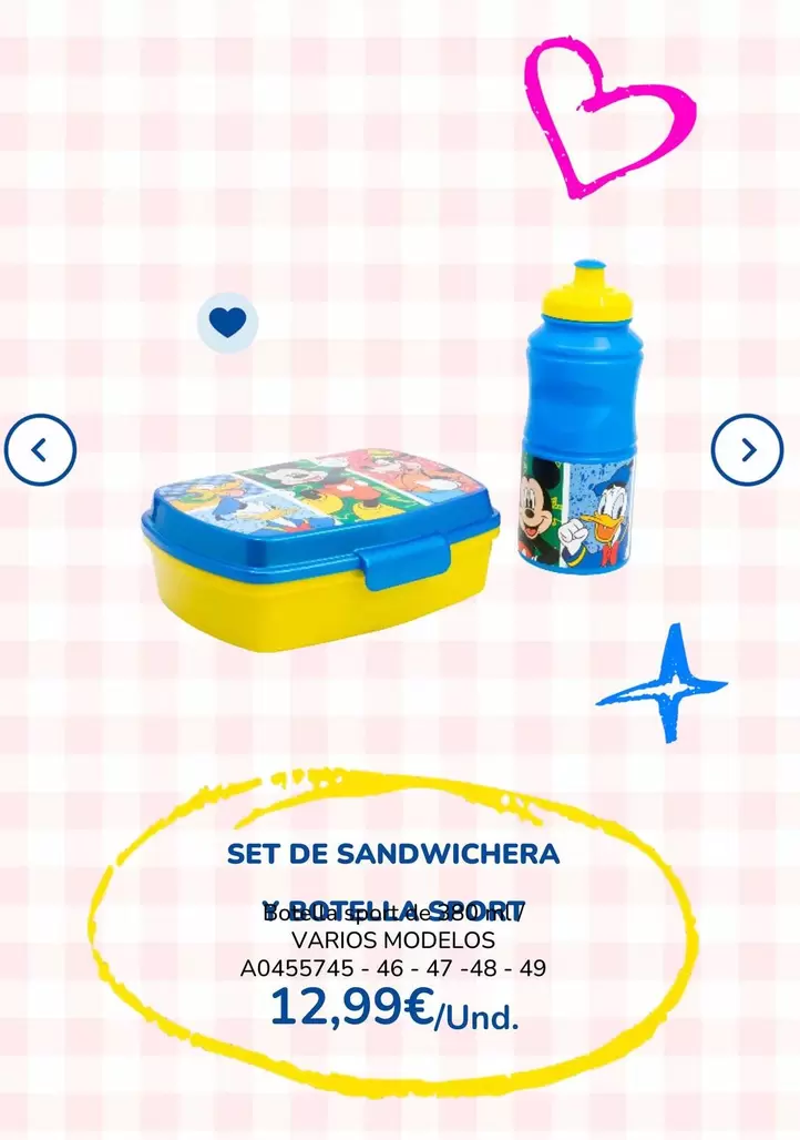 Set De Sandwichera Y Botella Sport
