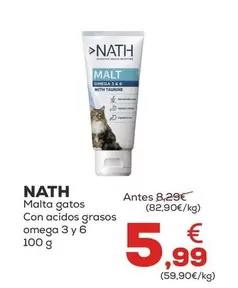 Nath - Malta Gatos Con Acidos Grasos Omega 3 Y 6 