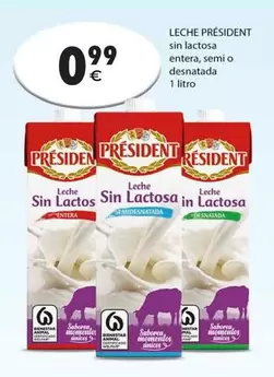 Président - Leche Sin Lactosa Entera, Semi O Desnatada