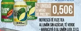 Fuze Tea - Refresco Te  Al Limon Sin Azucar, Te Verde