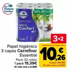 Carrefour - Papel Higiénico 3 Capas Essential